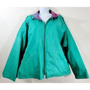 VTG Misty Harbor Green Anytime Full Zip Jacket 3XL Pockets Lightweight Collar